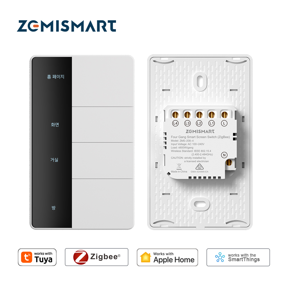 Smart Home Zigbee - 1234 Gang US Type Zigbee Push