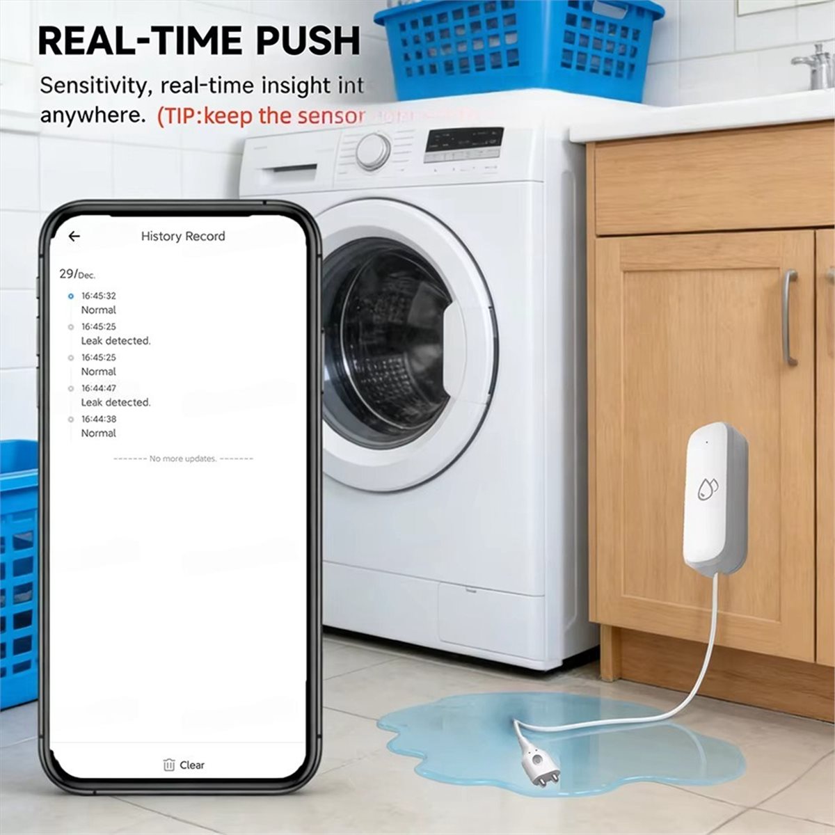 Smart Home Tuya - Compatible ZigBee Water Leak Sensor Alarms