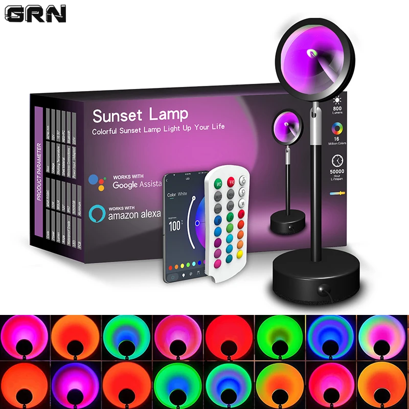 Smart LED Sunset Lamp Colorful - Smart Home Solution ulasan dan harga