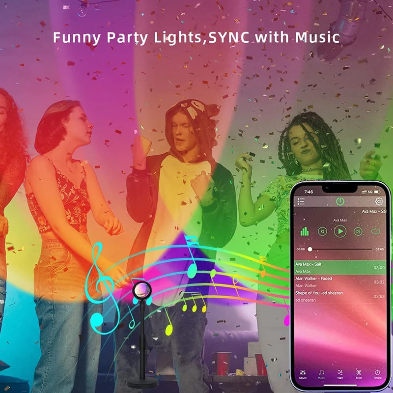 Smart LED Sunset Lamp Colorful - Smart Home Solution ulasan dan harga