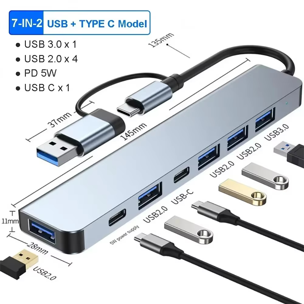 7 in 2 USB C Hub Expander Mult - Smart Home Hub 2 ulasan dan harga