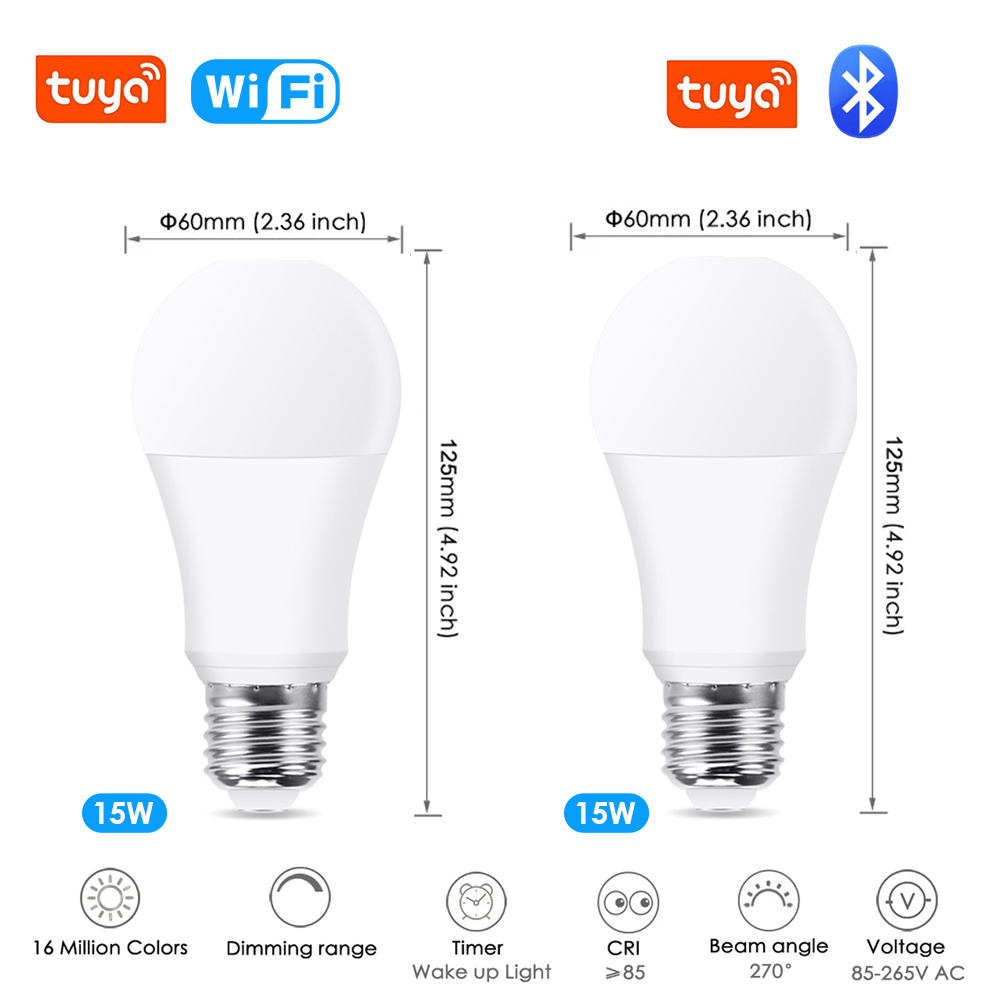 Tuya Wifi/Bluetooth Smart Bulb - Smart Home Yellow ulasan dan harga