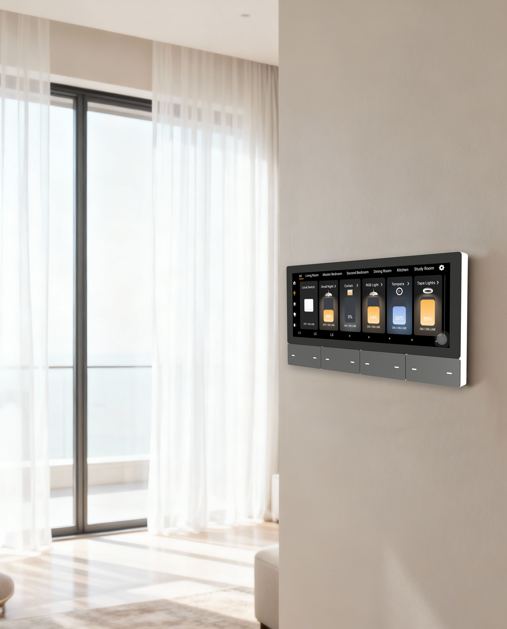 F5 Tuya UK Touch Screen Music  - Smart Home Tuya ulasan dan harga