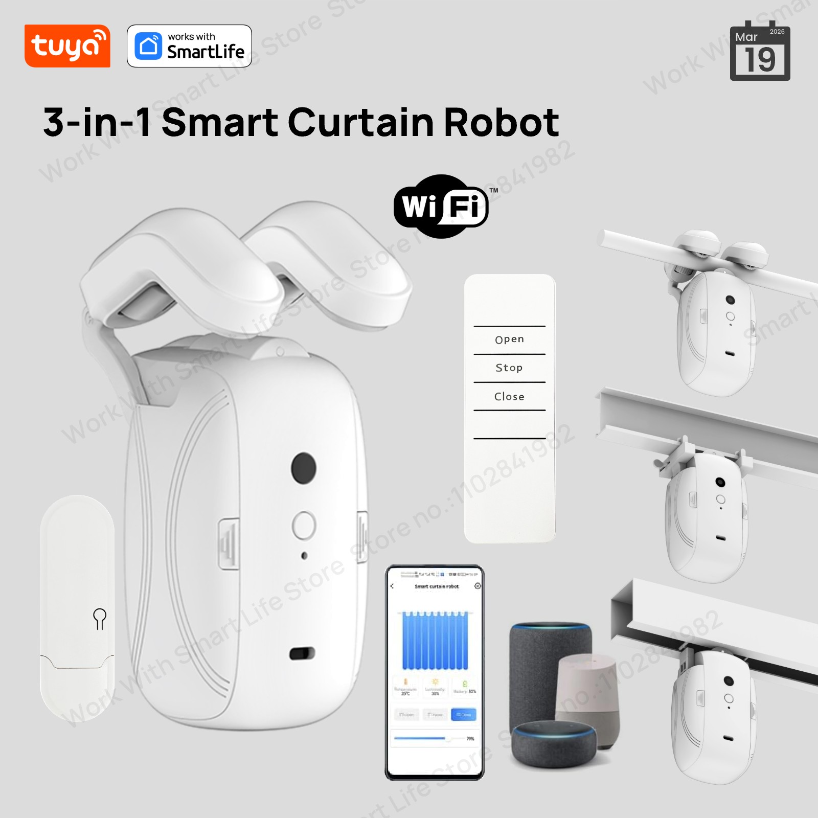 1/2PCS Tuya Smart WiFi Curtain - Smart Home Wifi Hub ulasan dan harga