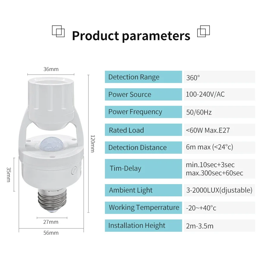 PIR Motion Sensor E27 Bulb Soc - Pir Motion Sensor ulasan dan harga