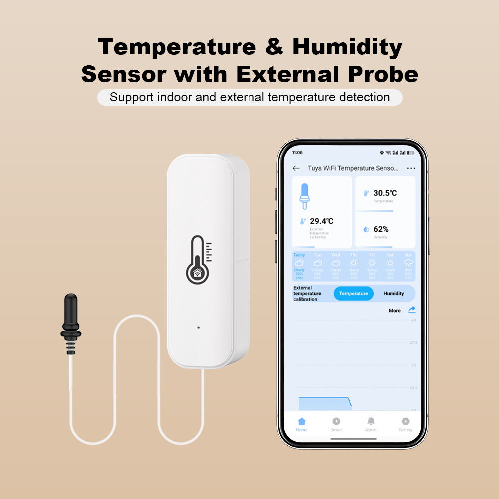 2026 New Tuya WiFi Humidity Te - Smart Home Tuya ulasan dan harga