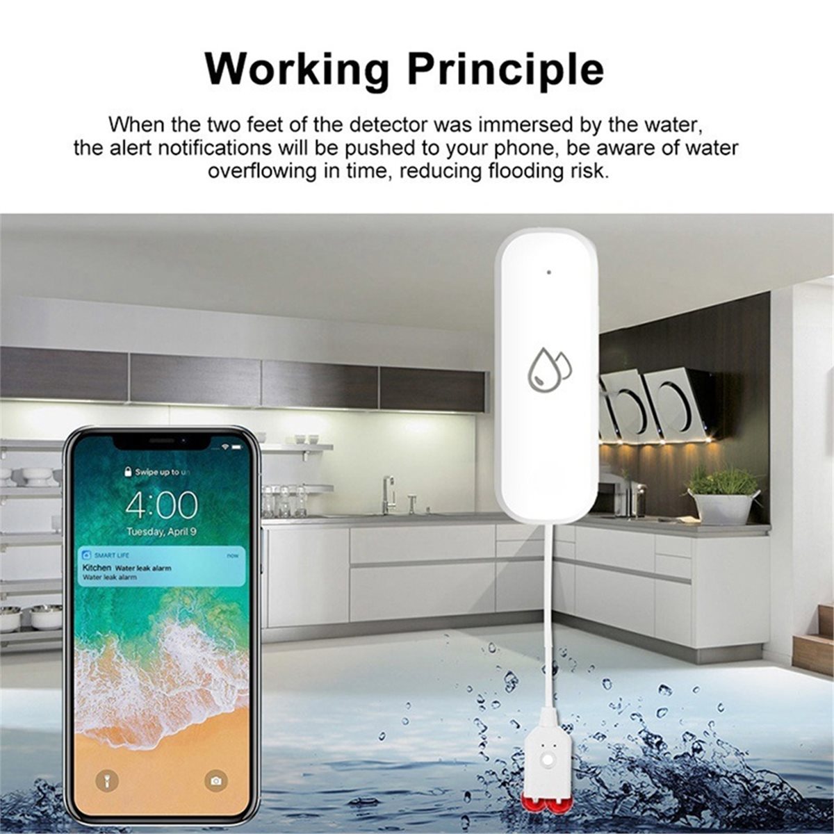Compatible ZigBee Water Leak S - Smart Home Tuya ulasan dan harga